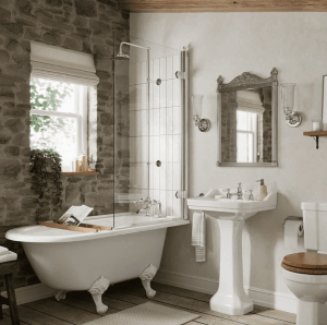 Ванная комната в английском стиле - изысканность и сдержанная роскошь.